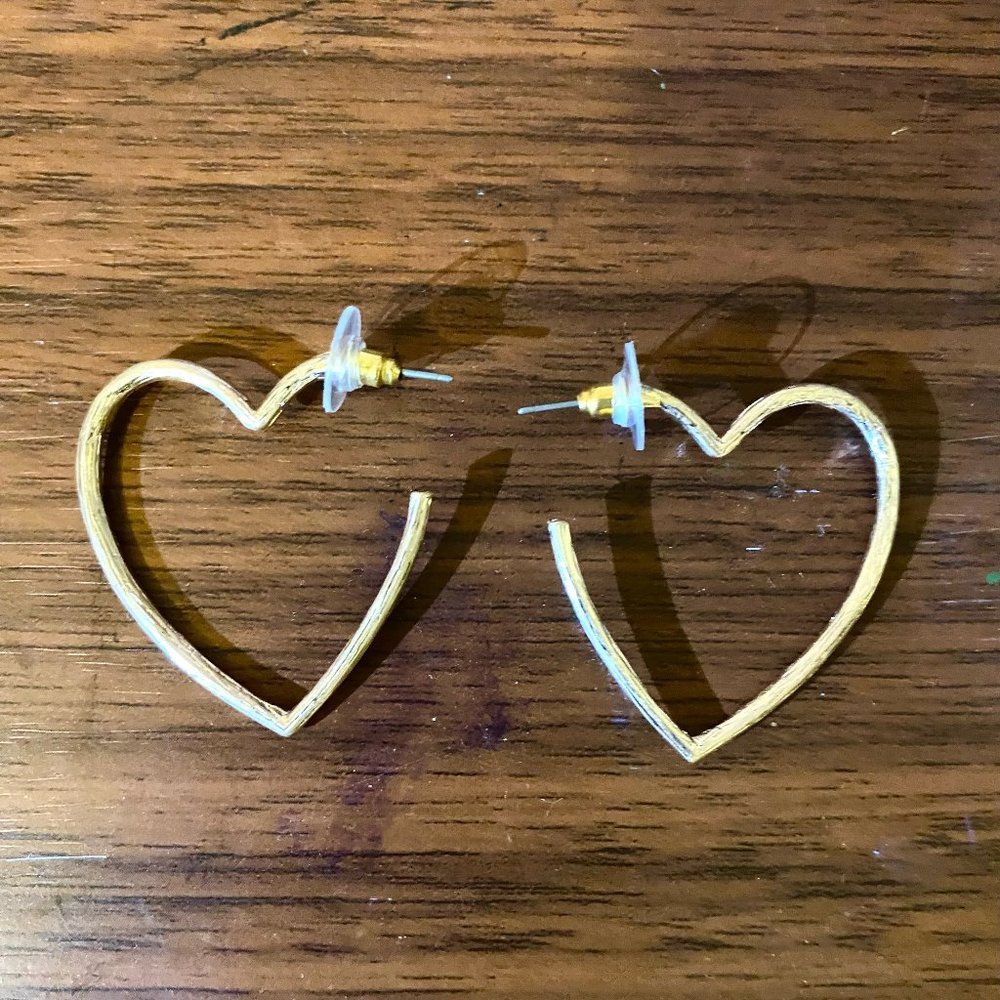 Gold Heart-Shaped Earrings